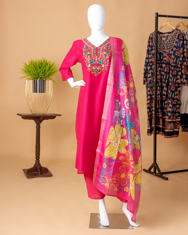 Rose Meadow || 3-Piece Ethnic Suit For Ladies